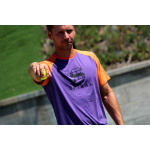 Camiseta Pádel Hombre Spiral Pádel, camiseta de pádel hombre en color lila y naranja