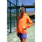 Sudadera con Capucha Unisex Spiral Pádel, sudadera de pádel unisex con capucha color naranja