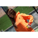 Sudadera con Capucha Unisex Spiral Pádel, sudadera de pádel unisex con capucha color naranja